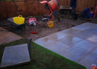 Before - Extention to existing flagging area also installation of golden gravel in Heysham