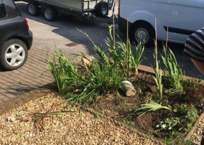 Removal of flower bed in heysham, installation of golden gravel